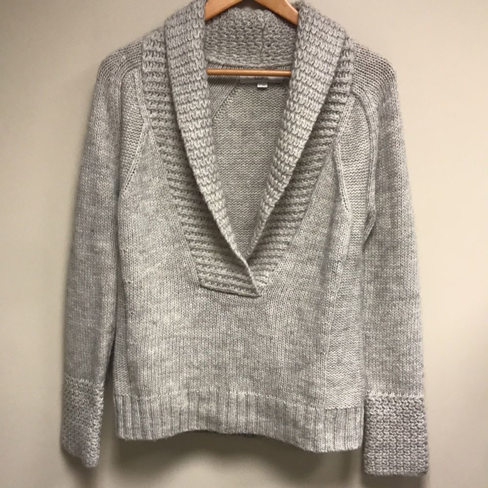 Super cute! Loft cable knit sweater with deep v neck.  size Med